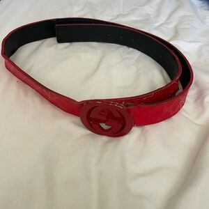 Gucci Red Leather Belt